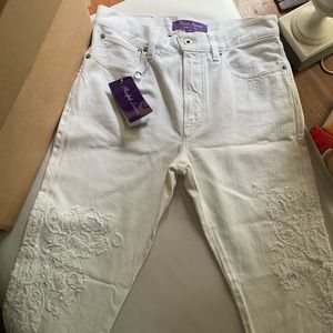 Ralph Lauren Embroidered Sequins Jeans in white